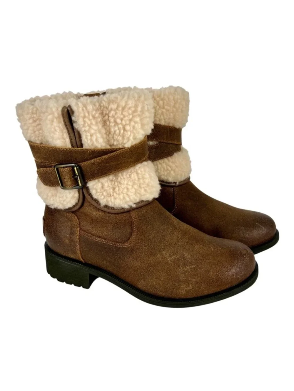Ugg Womens Blayre III Shearling Boots Brown Waterproof Leather 1095153 size 6.5